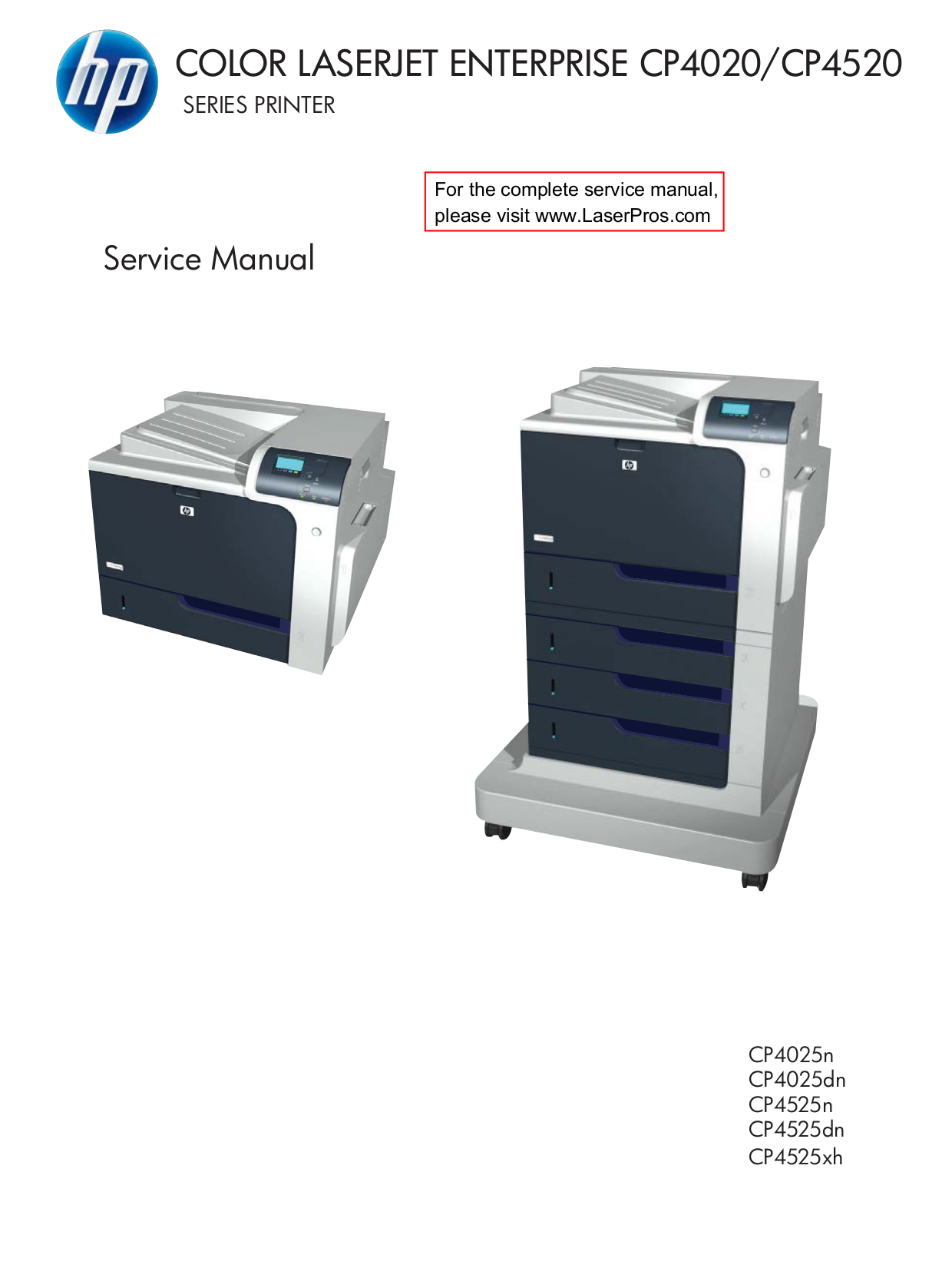 pdf for HP Printer Laserjet,Color Laserjet CP4025DN manual