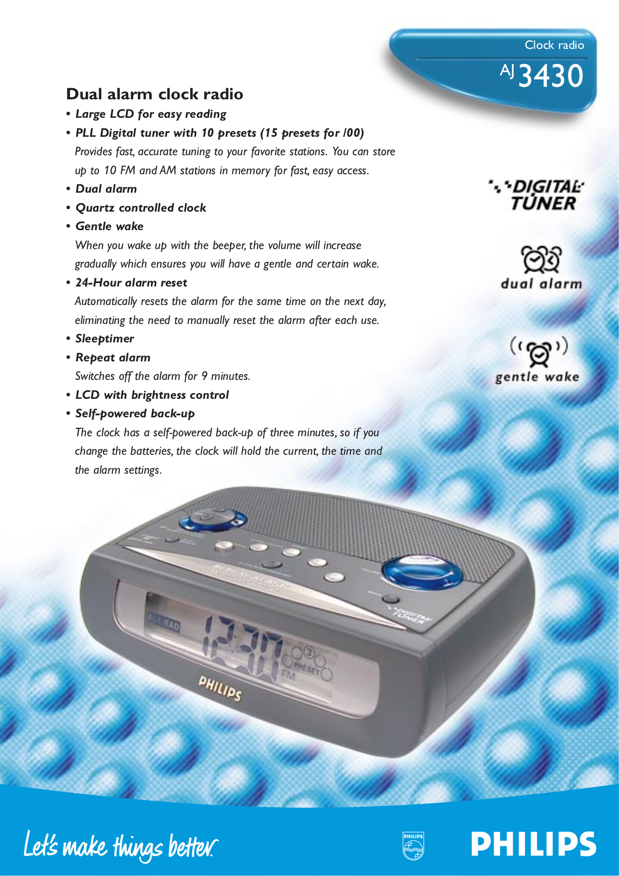 Download free pdf for Philips AJ3430 Clock Radio manual