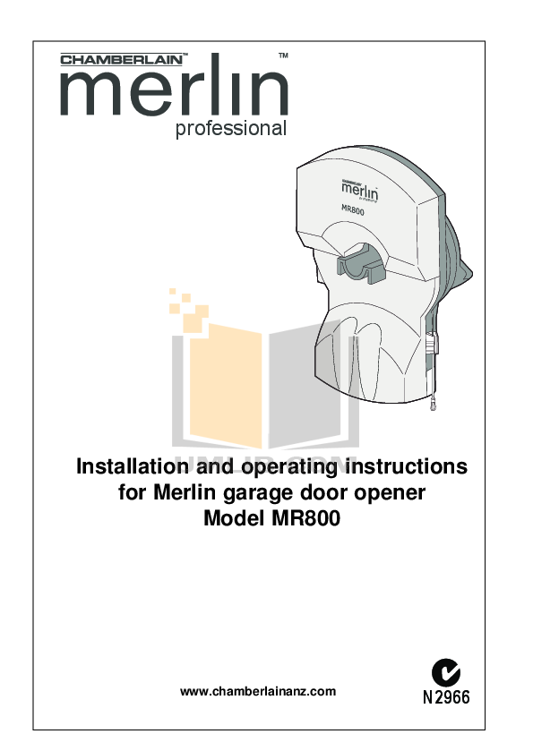 Merlin Prolift 230T Garage Door Opener Manual