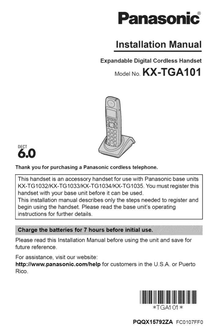 panasonic kx tg5634 user manual