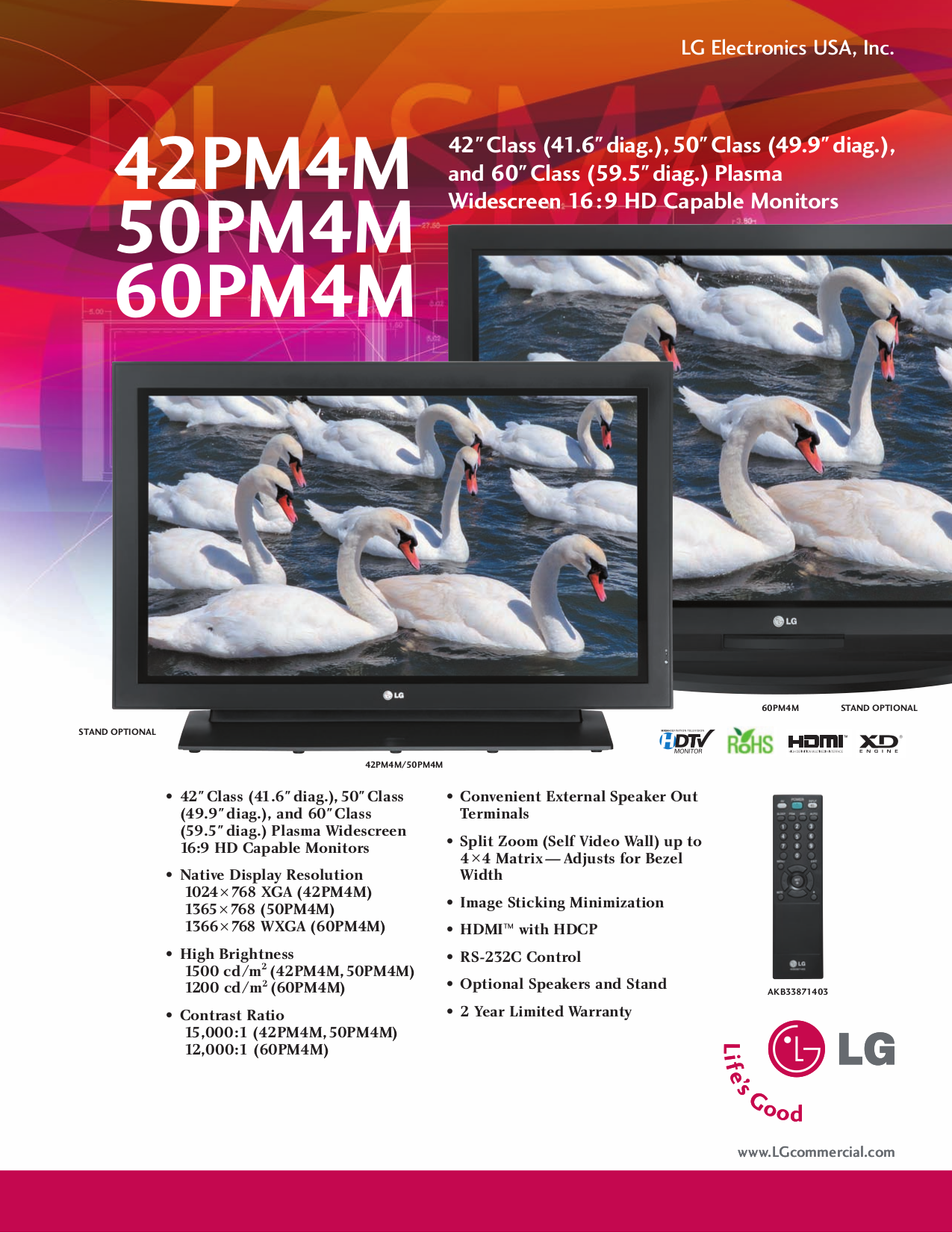 pdf for LG TV 50PM4M manual