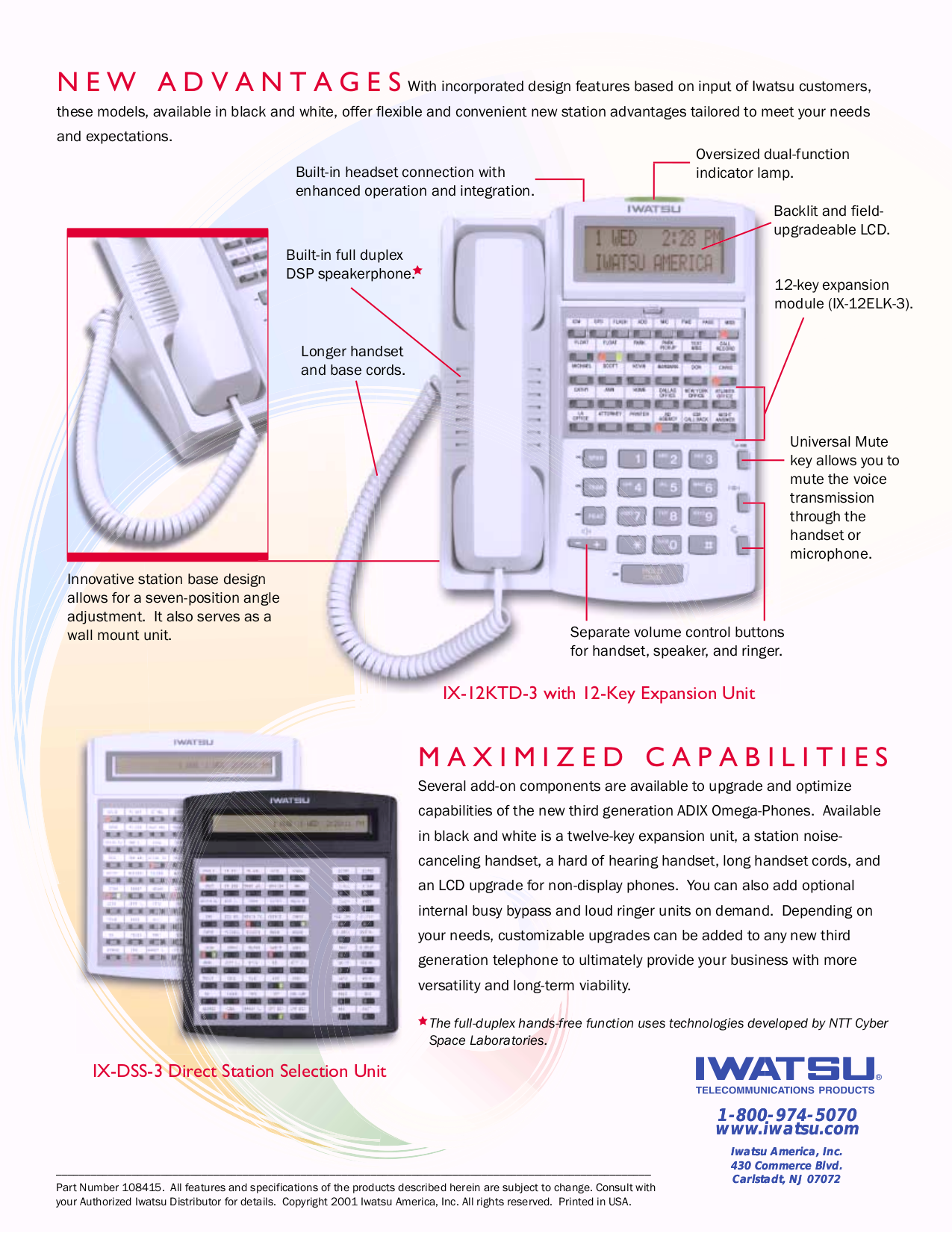 PDF manual for Iwatsu Telephone IX12KTD3