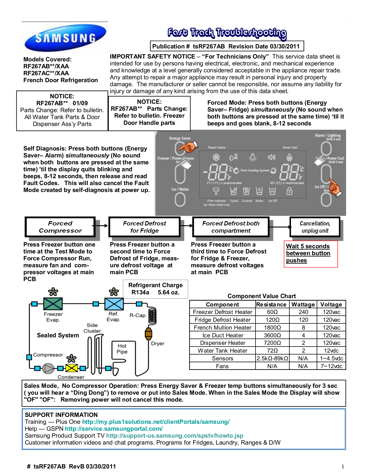 Download free pdf for Samsung RF267AB Refrigerator manual
