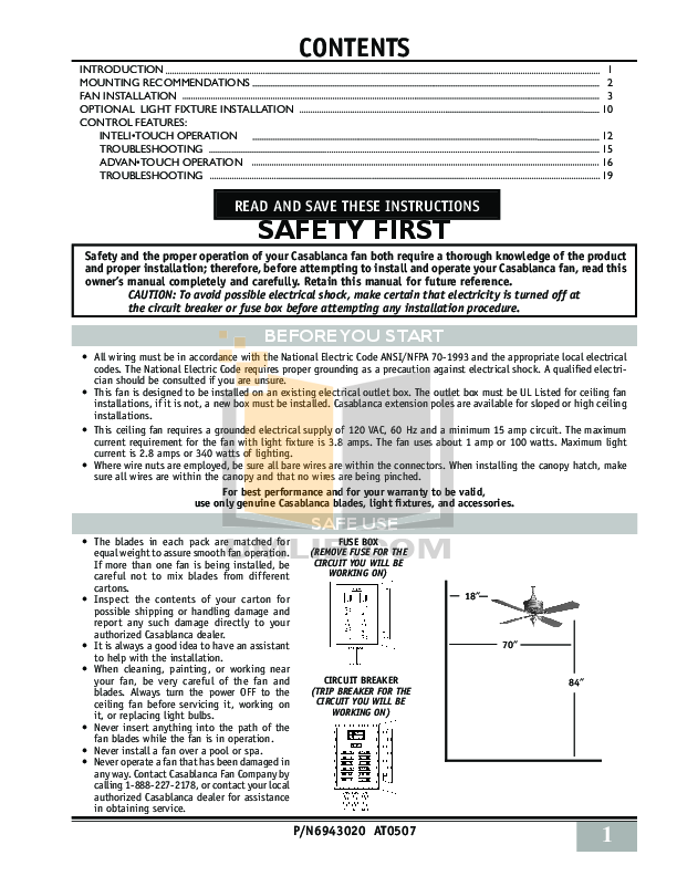 Download Free Pdf For Casablanca 19th Century Ceiling Fans Other