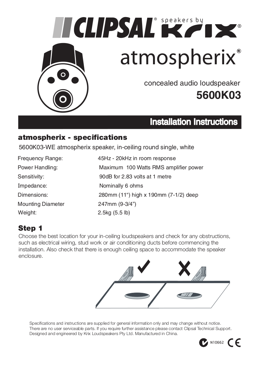 Pdf Manual For Krix Speaker Atmospherix