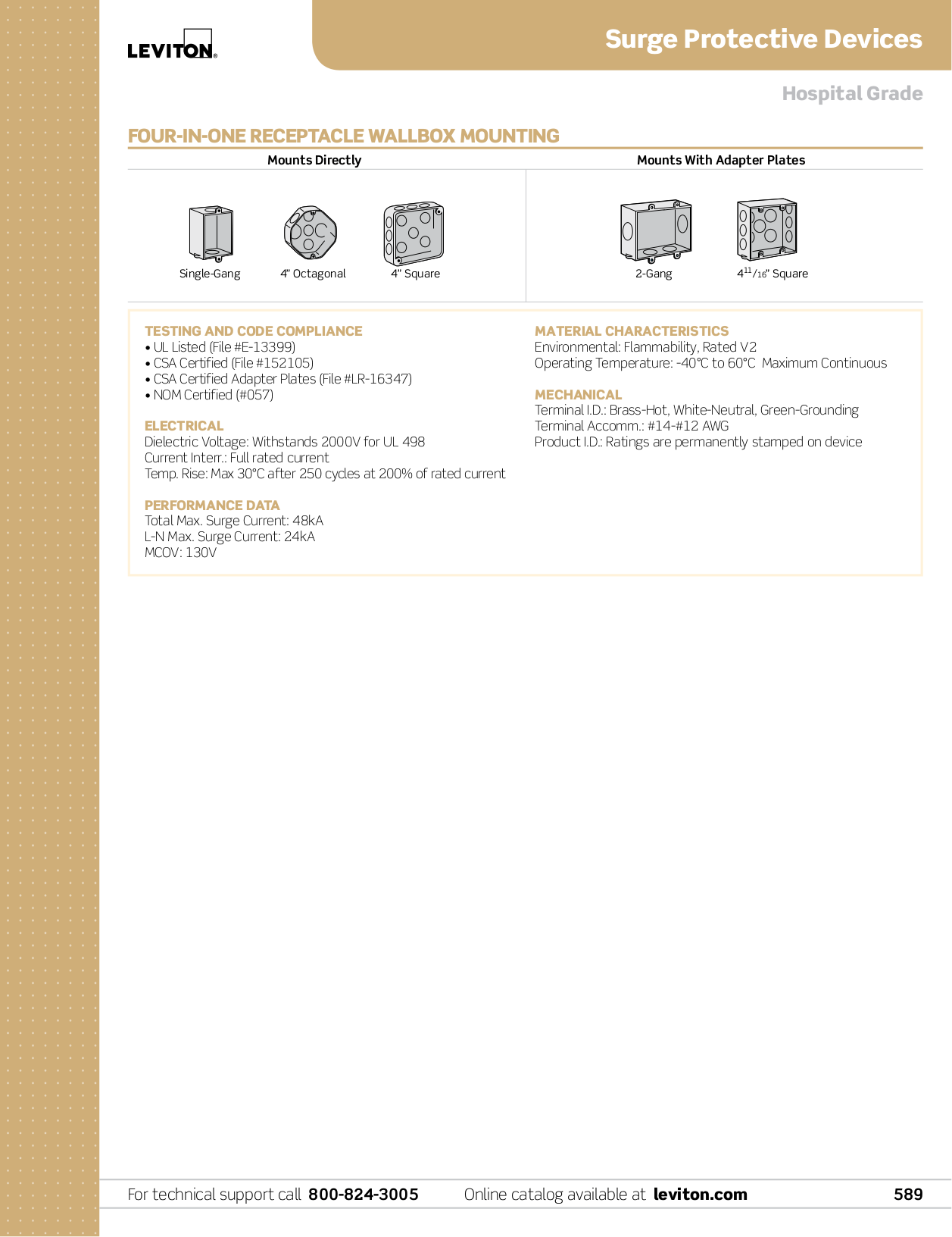 ... Leviton Other 52000 Series 52412-DS3 Surge Suppressors pdf page preview ...