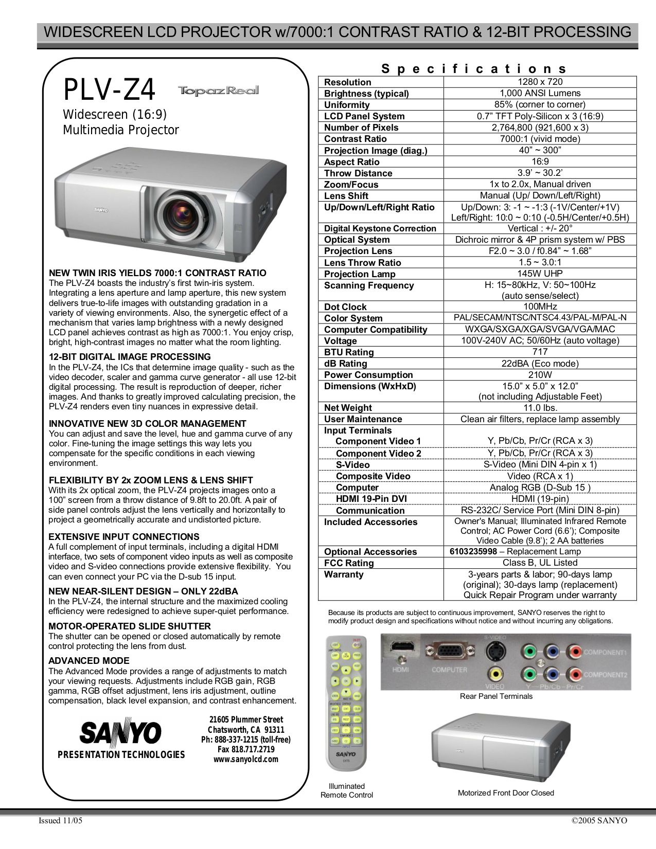 Beamer sanyo plv-z4 / z5 does not work, no light but leds flashing