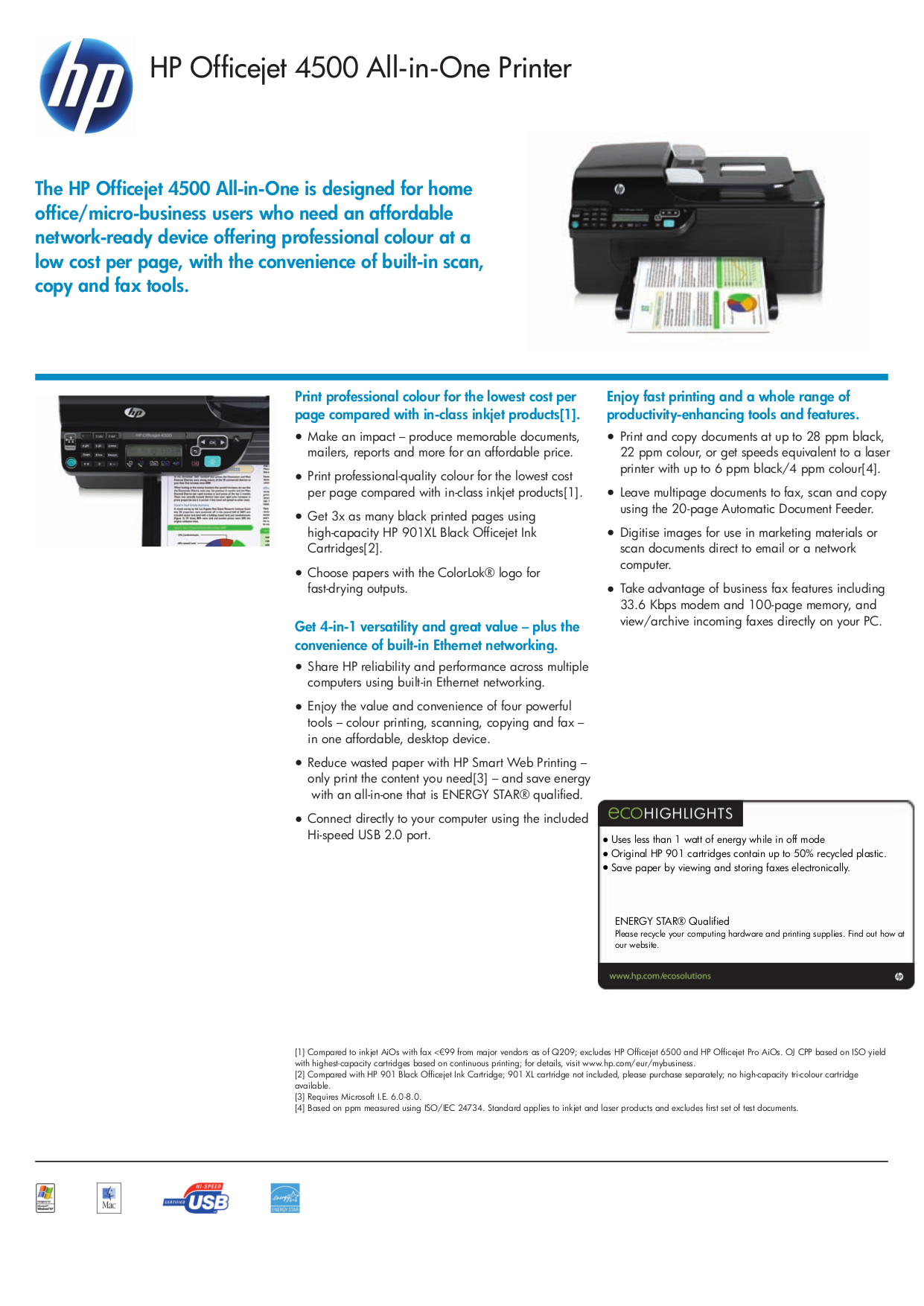 pdf for HP Multifunction Printer Officejet 4500 manual