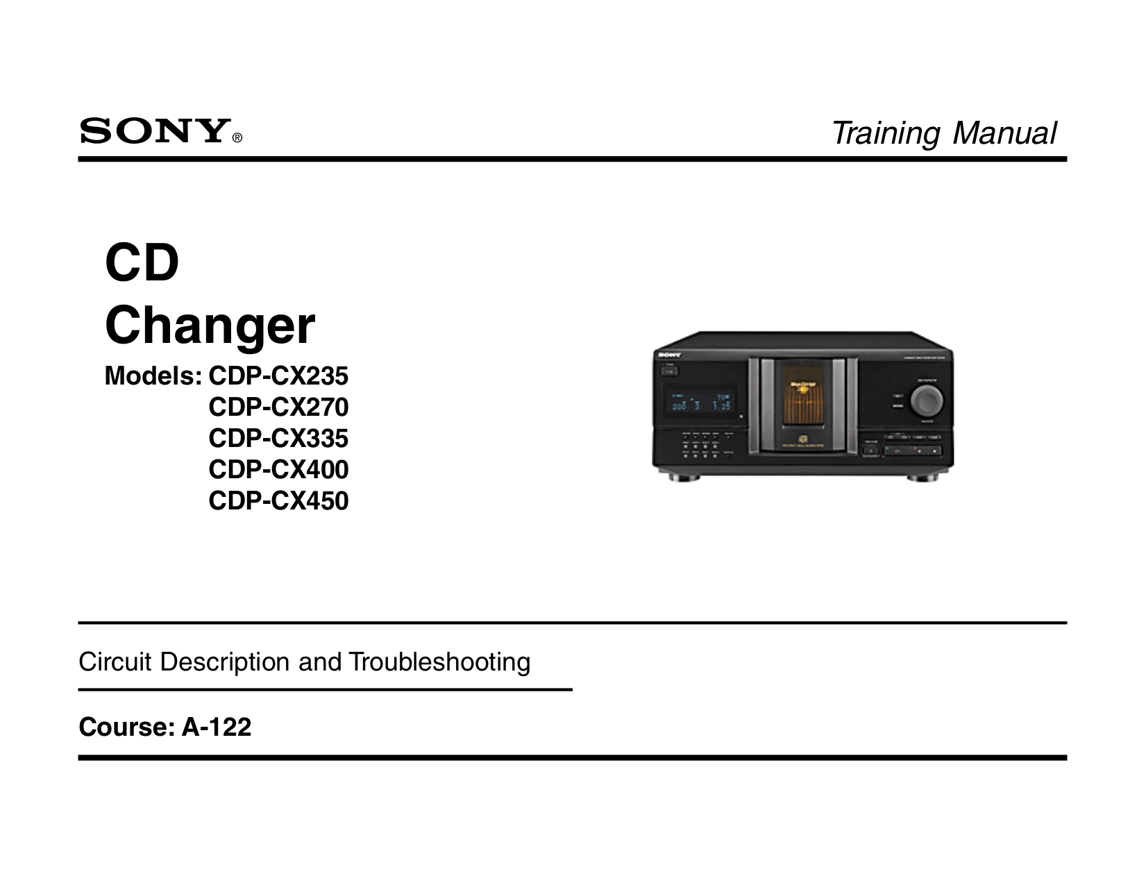 pdf for Sony CD Player CDP-CX270 manual