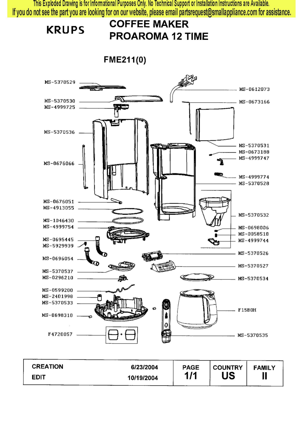 PDF manual for Krups Coffee Maker FME2