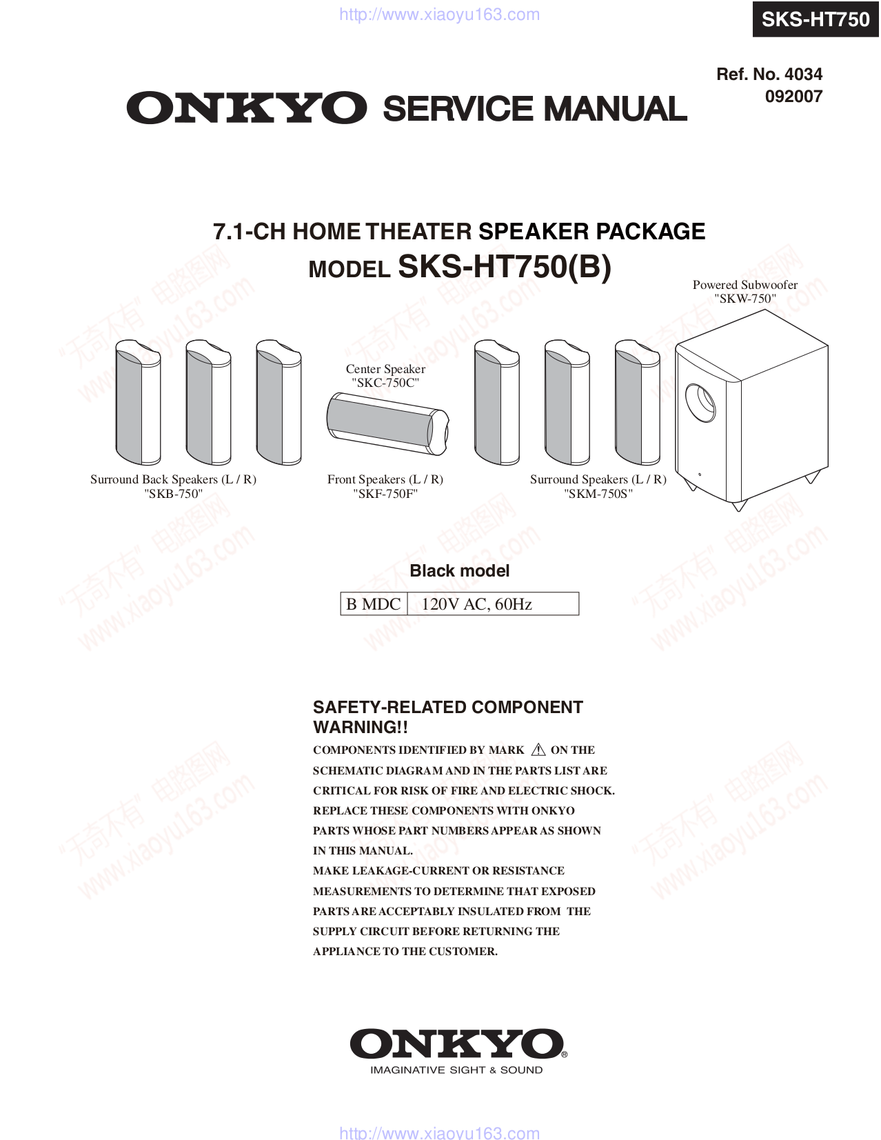 pdf for Onkyo Subwoofer SKW-750 manual