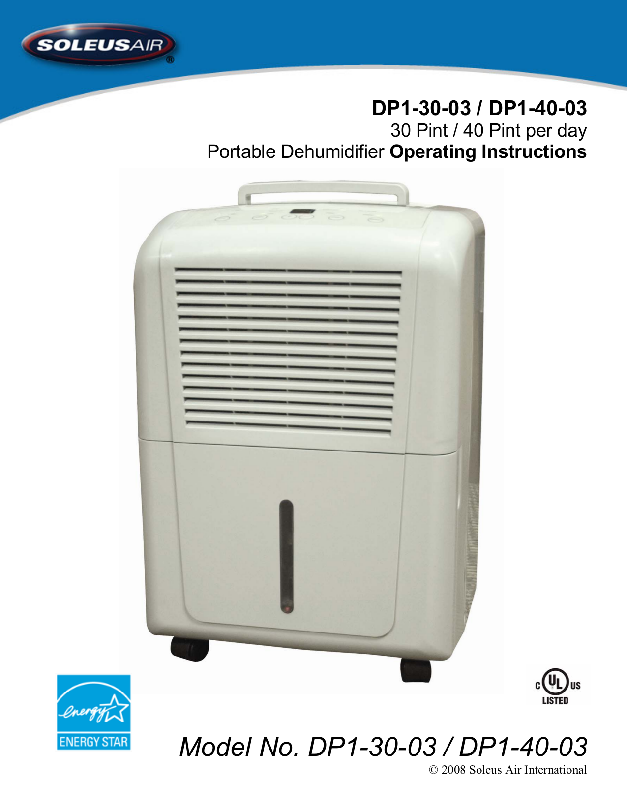 Bestseller: Soleus Air Dehumidifier Manual