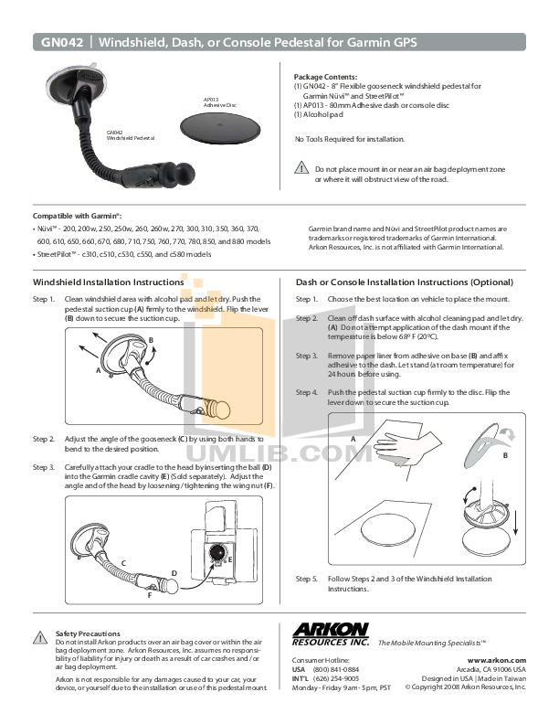 Download free pdf for Garmin Nuvi 270 GPS manual