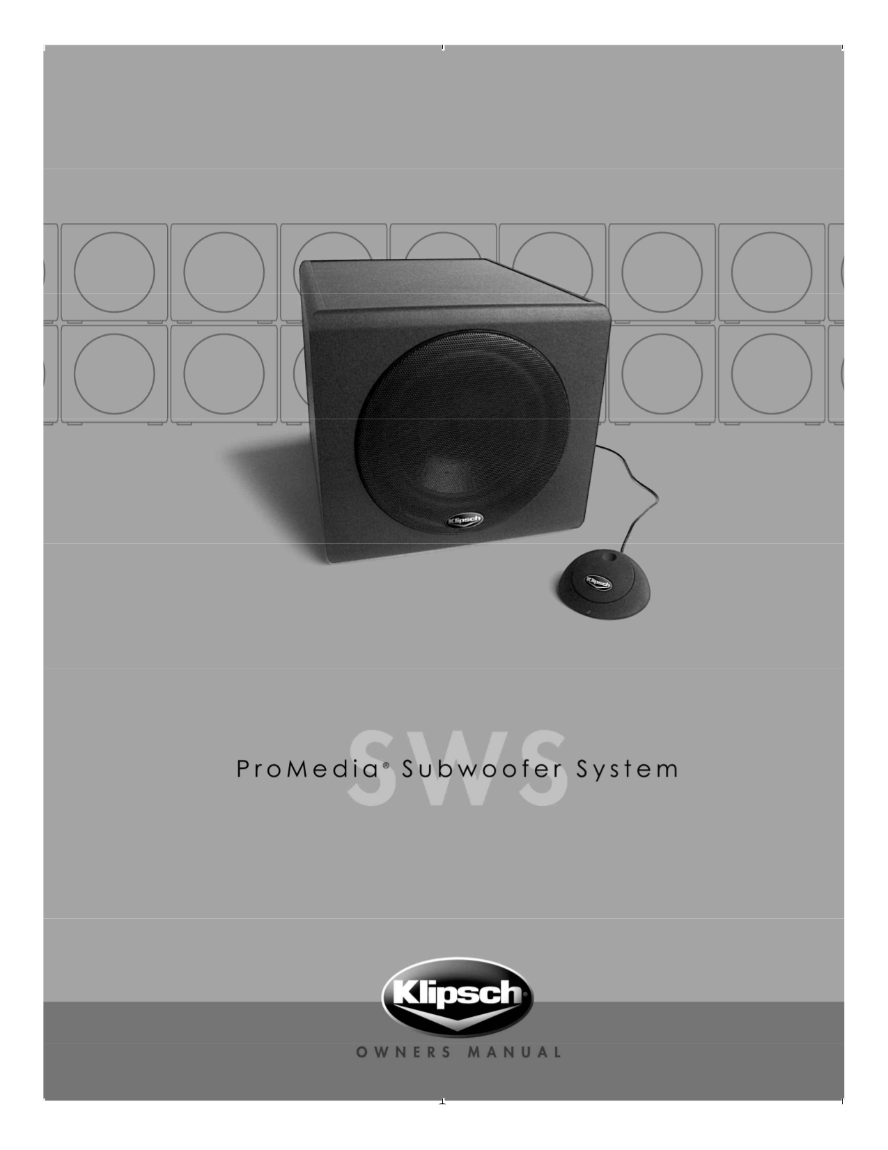 Download free pdf for Klipsch ProMedia SWS Subwoofer manual