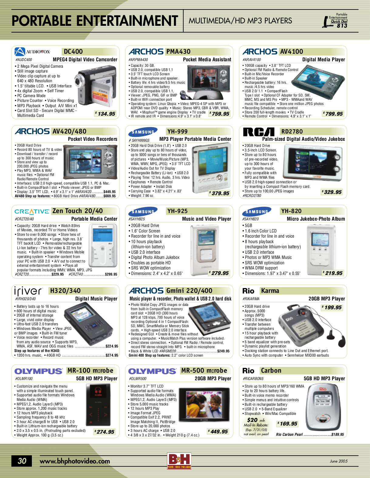 Download free pdf for Rio Carbon Pearl 5GB MP3 Player manual