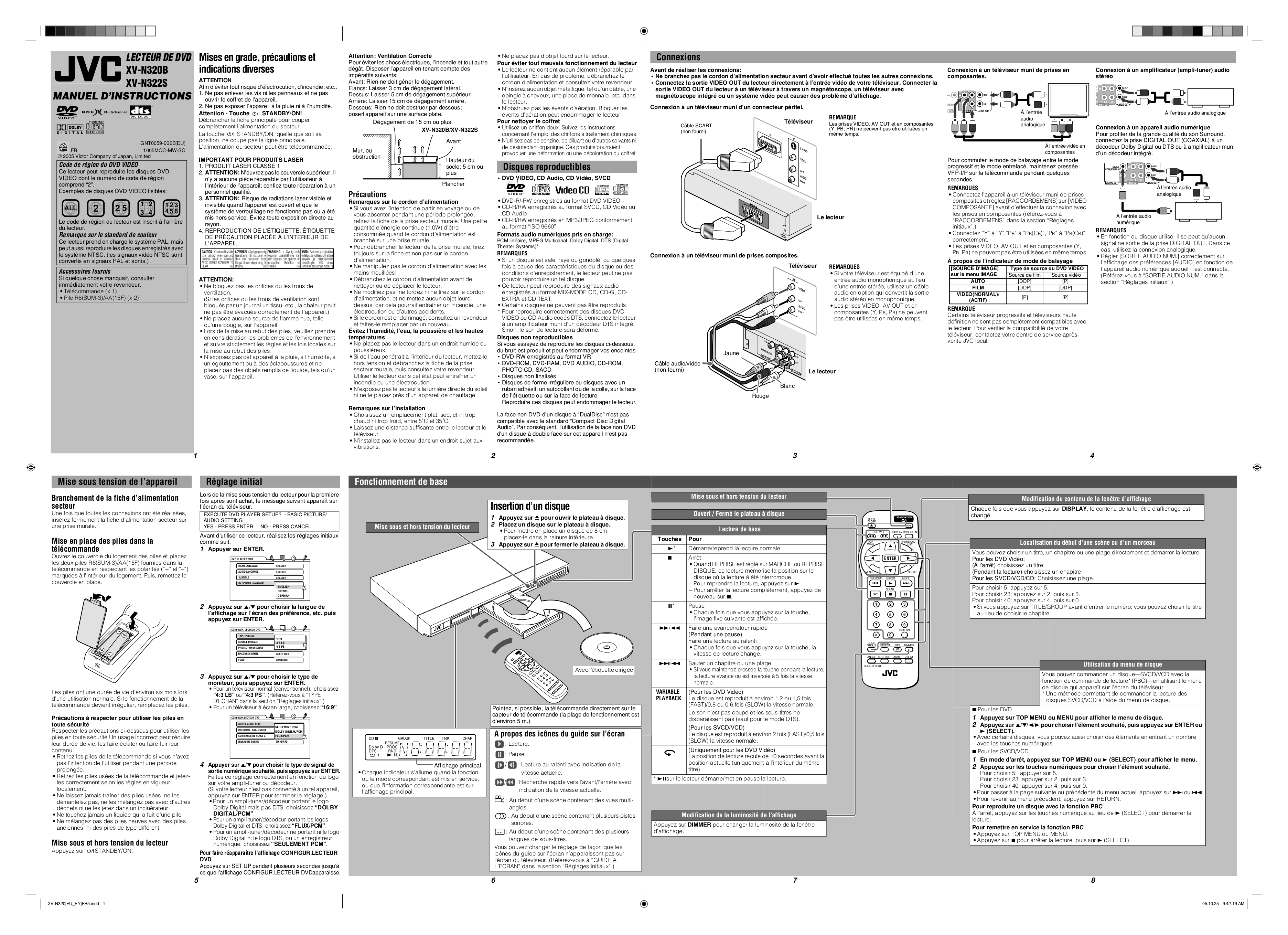 PDF manual for JVC DVD Players XVN320B