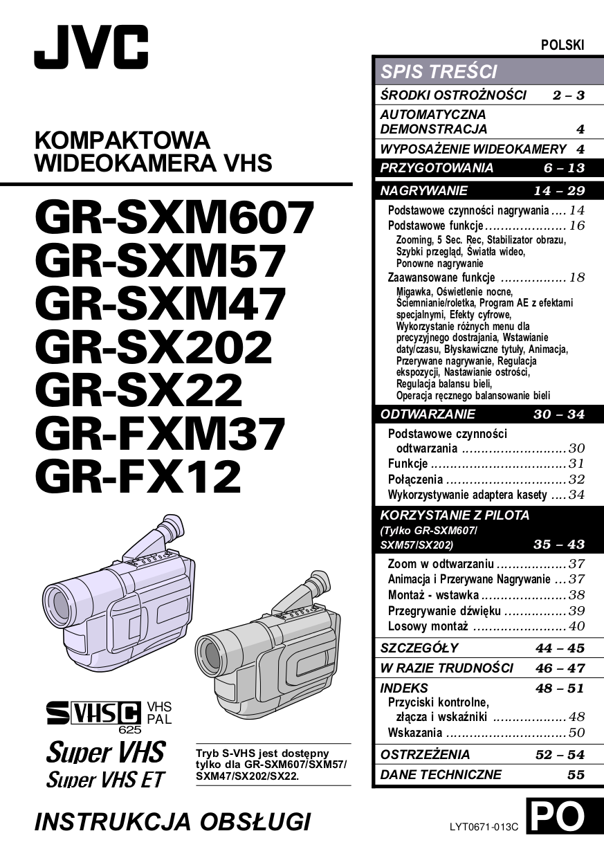 pdf for JVC Camcorders GR-FXM37 manual