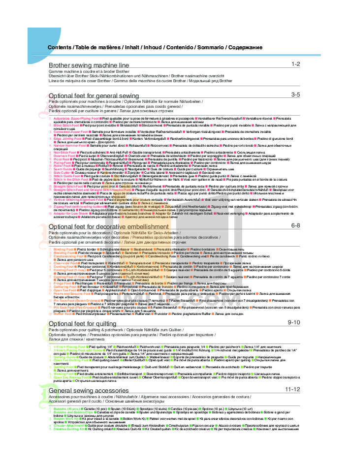 PDF manual for Brother Other XL2230 Sewing Machines
