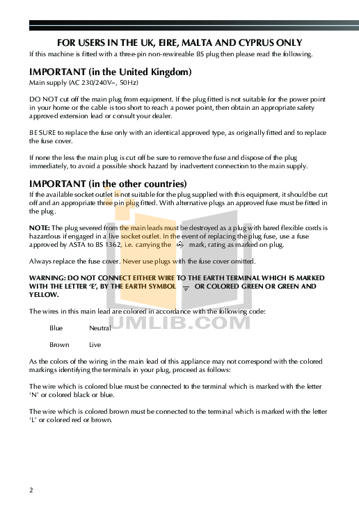 PDF manual for Brother Other XL2230 Sewing Machines