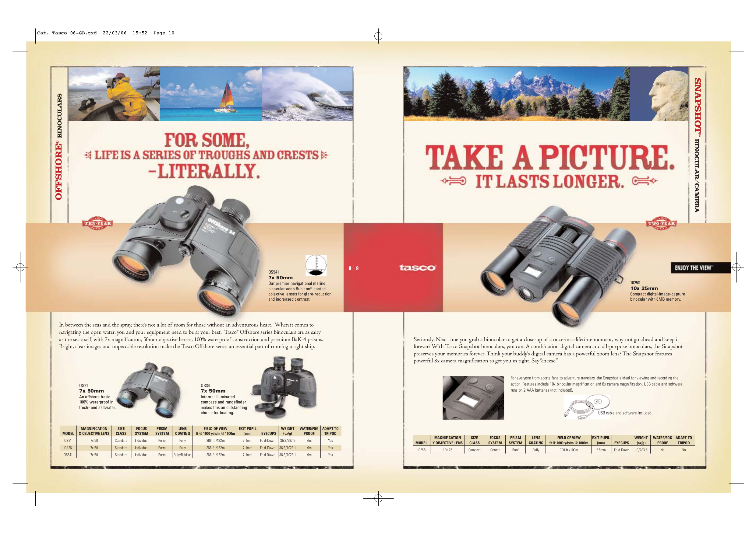 PDF manual for Tasco Binocular Snapshot 1025S