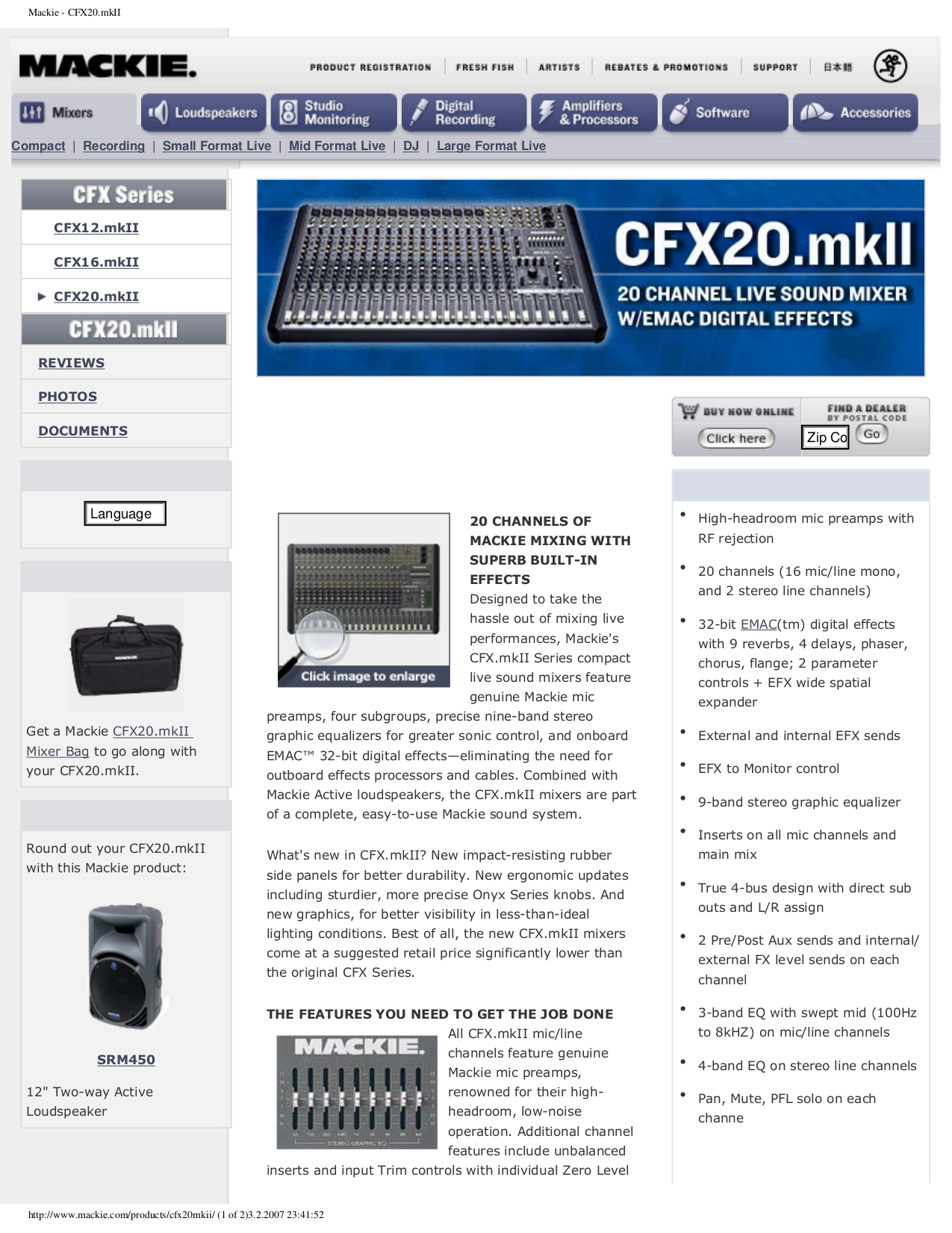 Download free pdf for Mackie CFX mkII Series CFX 16 Line Mixer Other manual