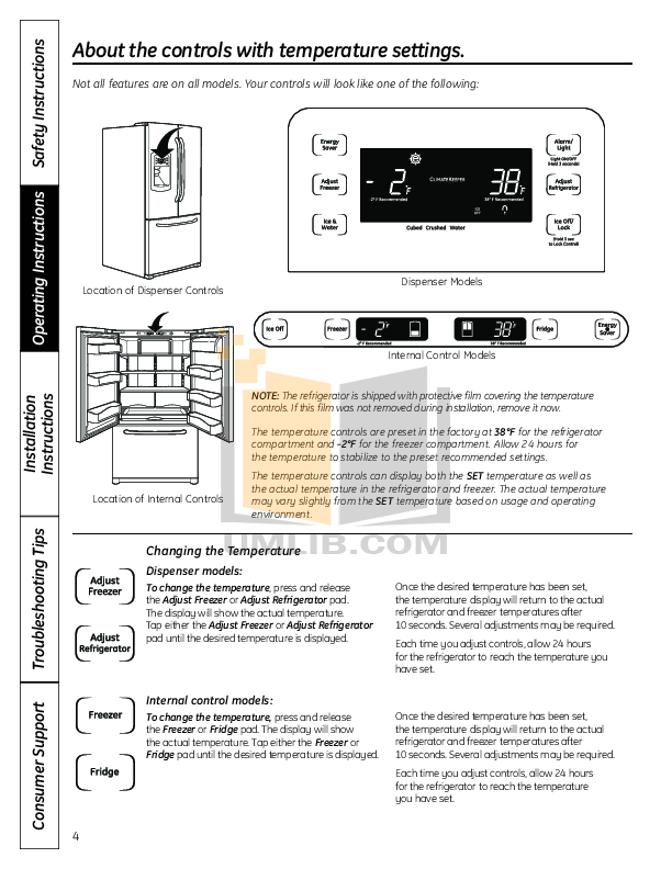 PDF manual for GE Refrigerator GFSS6KKYSS