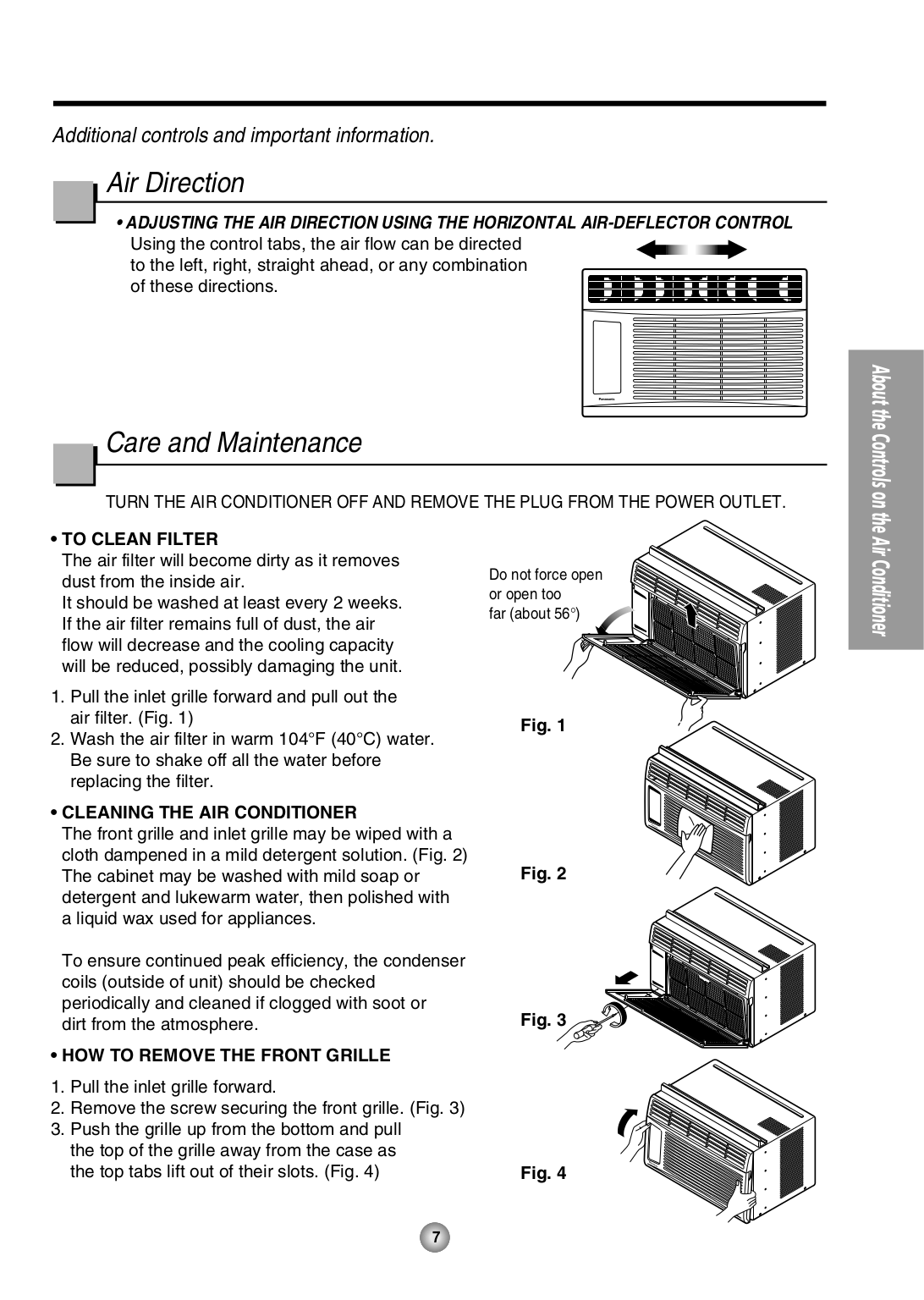 PDF manual for Panasonic Air Conditioner CWXC55HU