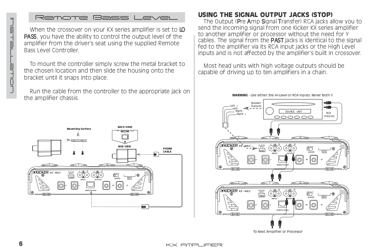 PDF manual for Kicker Car Amplifier KX850.2