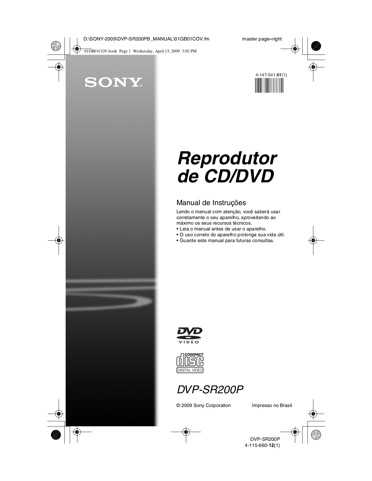Download free pdf for Sony DVP-SR200P DVD Players manual