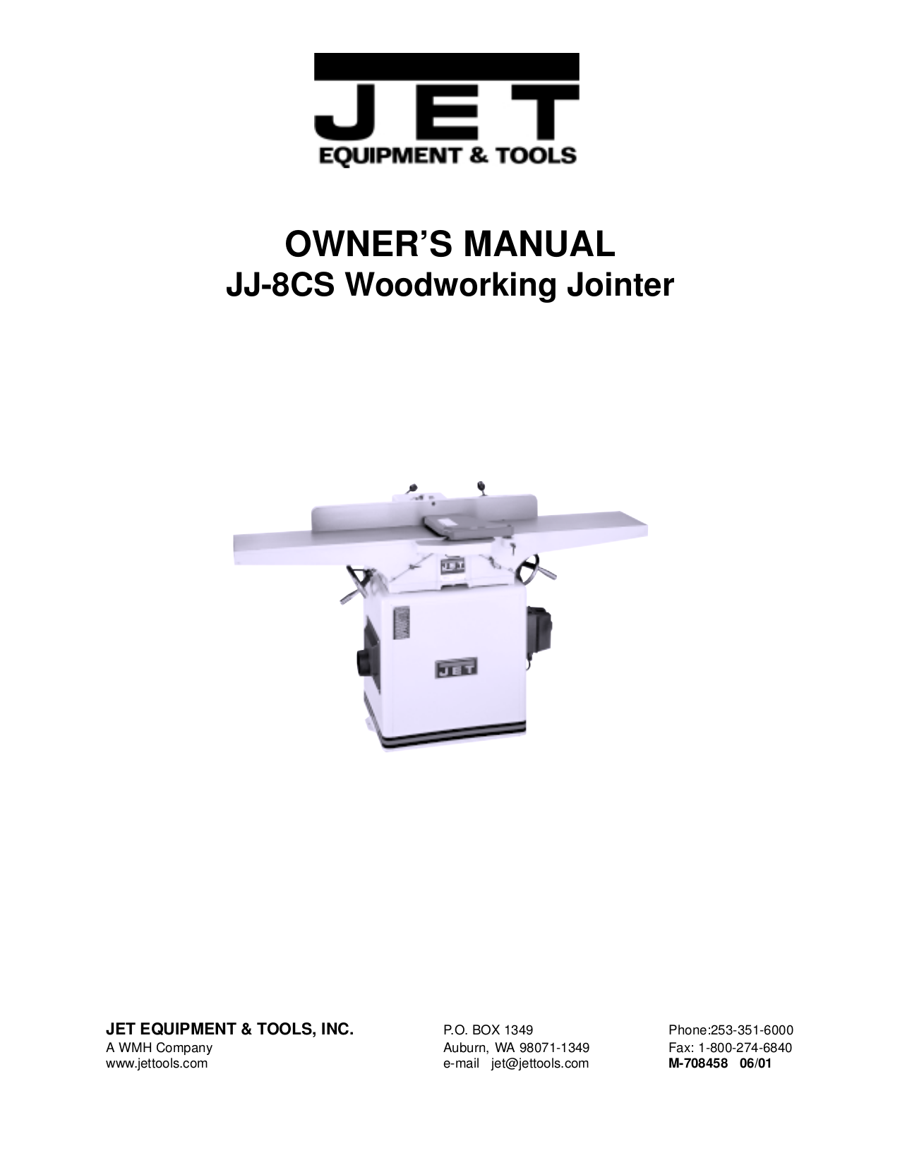Download free pdf for Jet JJ8CS Jointers Other manual