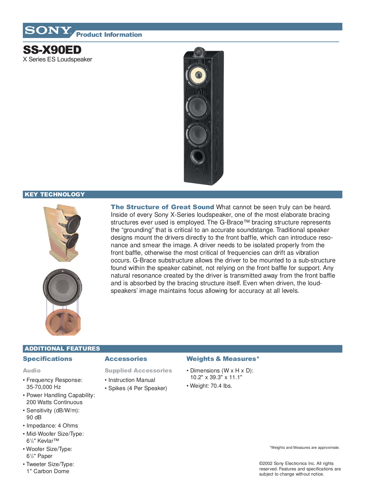 PDF manual for Sony Speaker SSX90ED