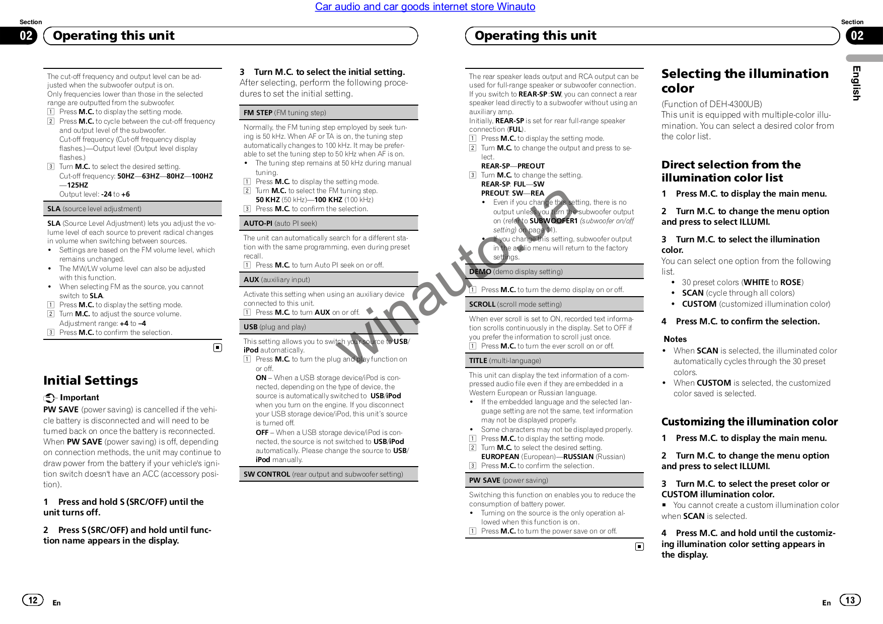 PDF manual for Pioneer Car Receiver DEH-3300UB