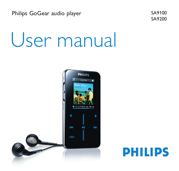 Download free pdf for Philips GoGear SA9100 MP3 Player manual