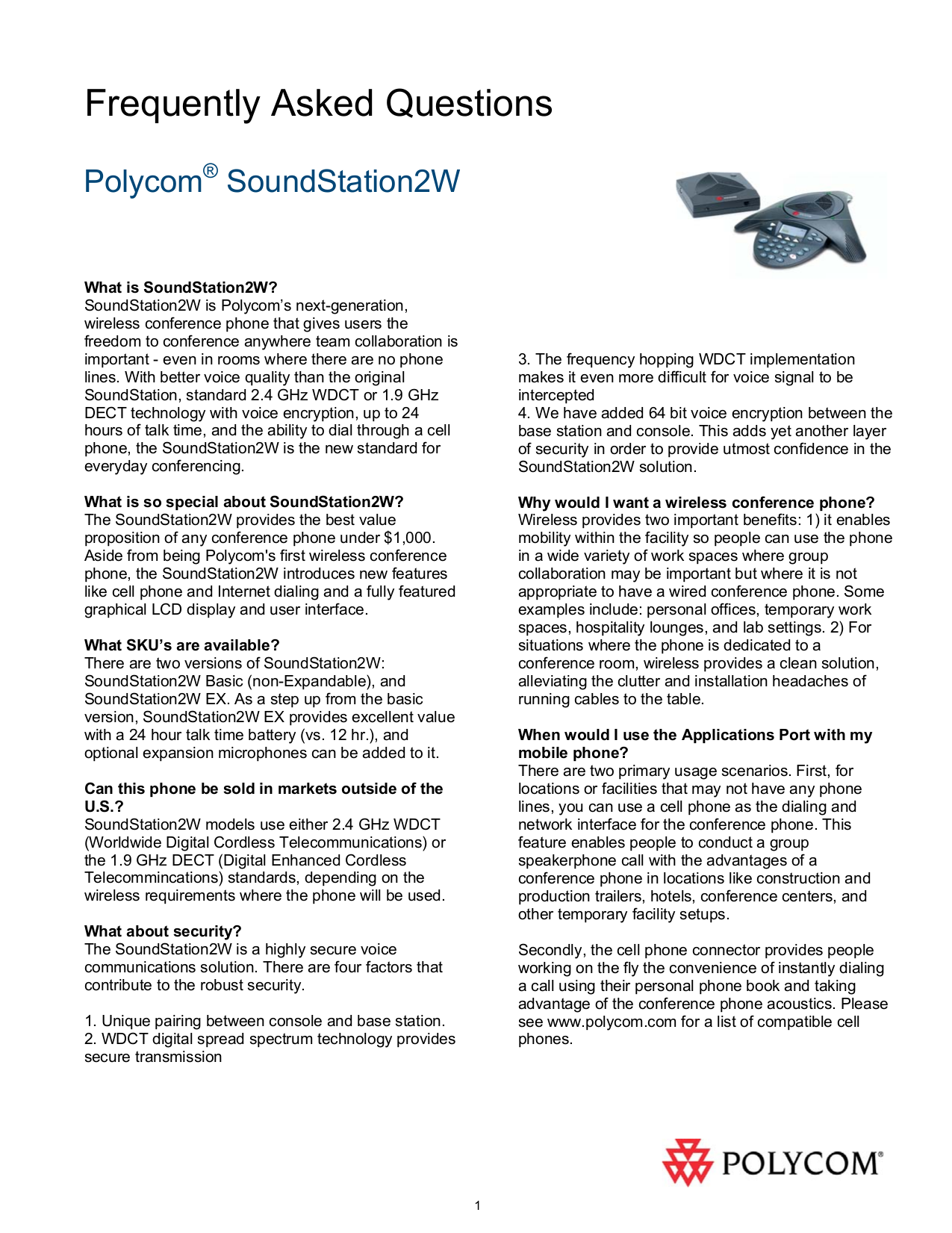 Download Free Pdf For Polycom Soundstation 2w Telephone Manual
