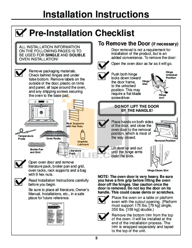 PDF manual for GE Oven Monogram ZET2SMSS