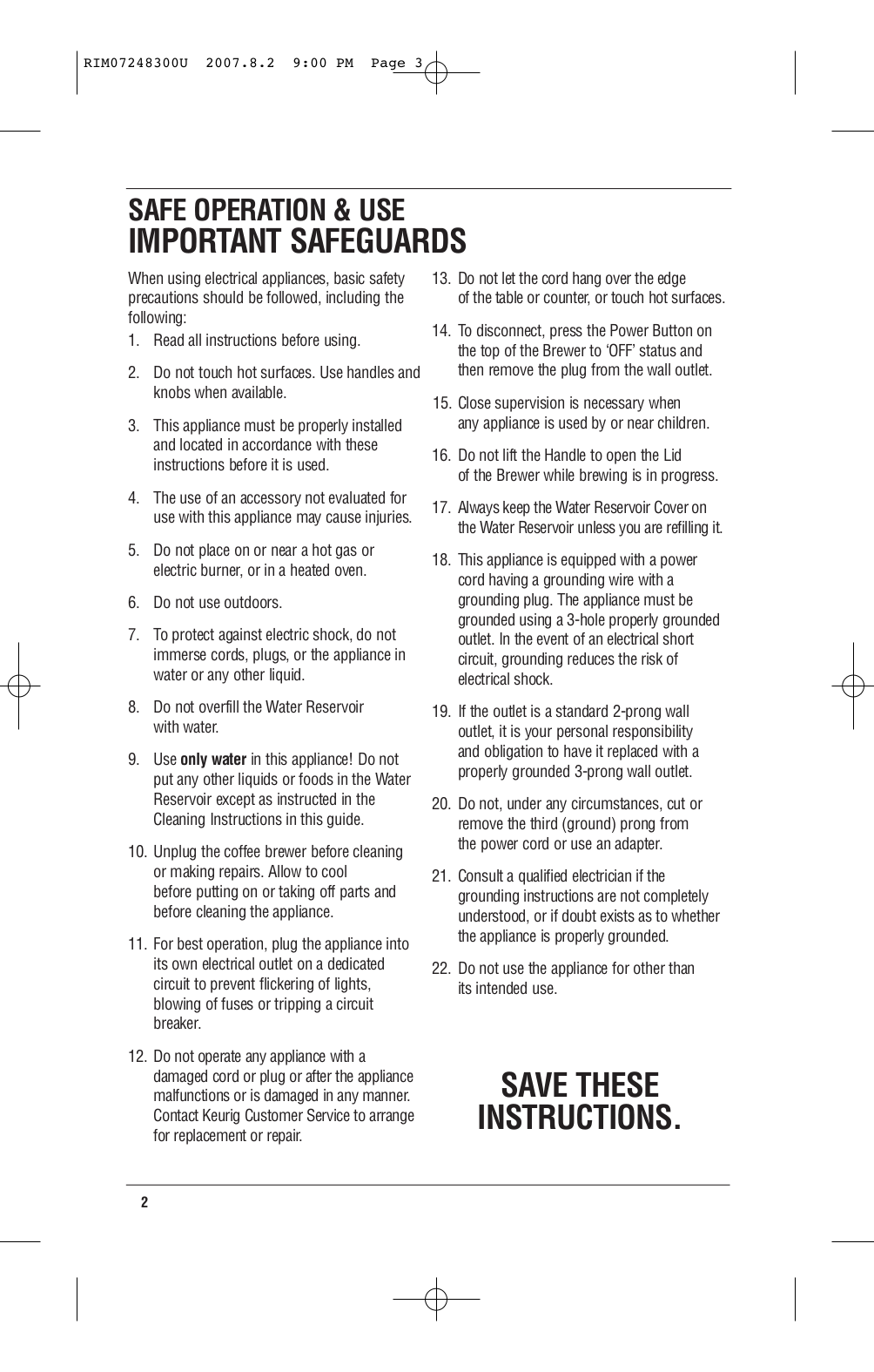 PDF manual for Keurig Coffee Maker B50