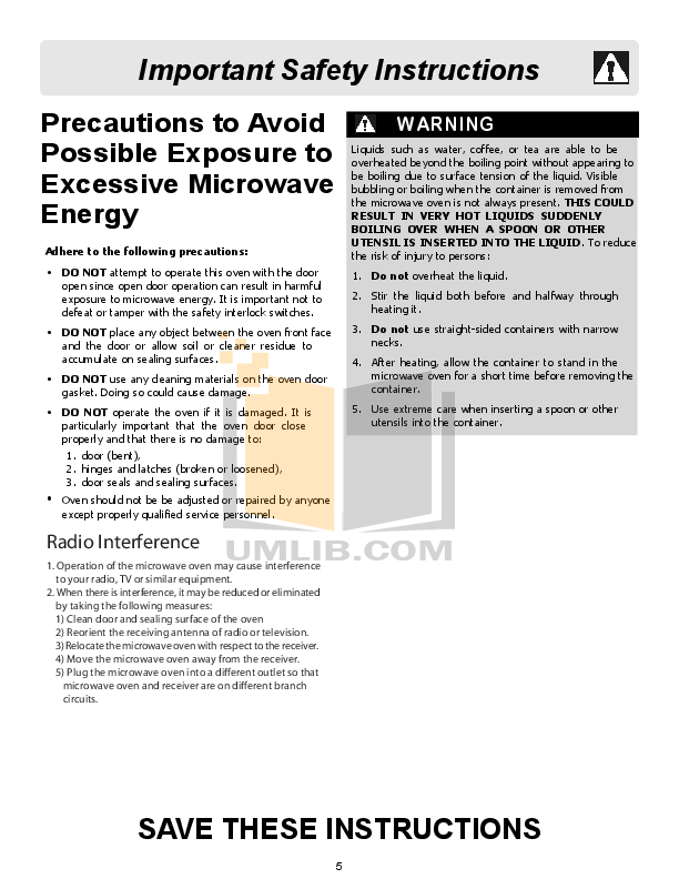 PDF manual for Frigidaire Microwave FFCM0734LS