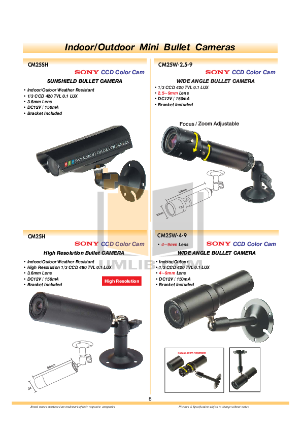 COP-USA Security Camera CM25H-W pdf page preview