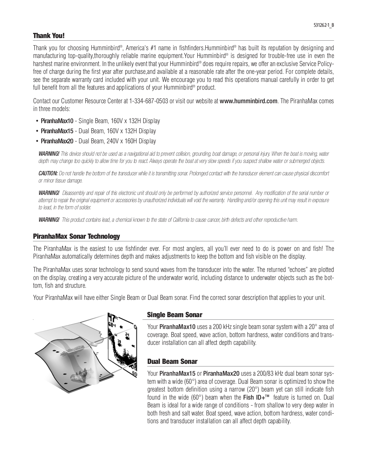 Download free pdf for Humminbird Piranha Max 10 GPS manual