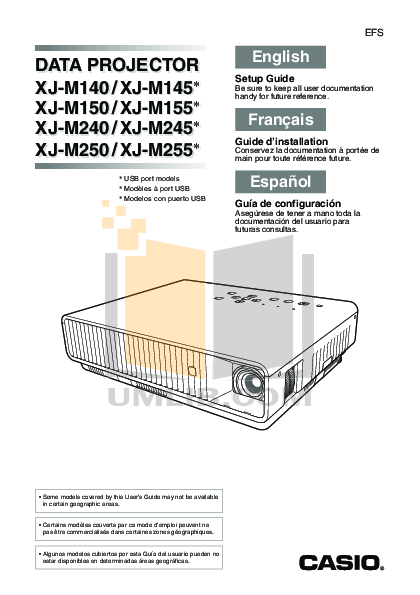 Download free pdf for Casio XJ-M140 Projector manual