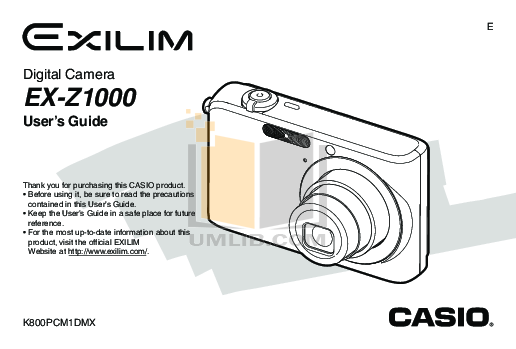 Download free pdf for Casio Exilim EX-Z100 Digital Camera manual