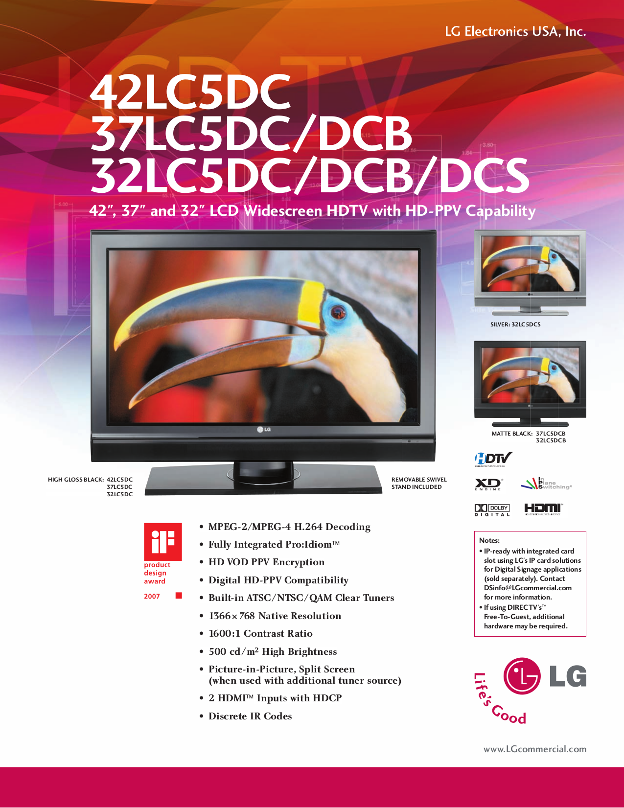Download free pdf for LG 42LC5DC TV manual