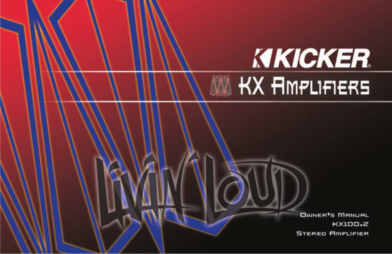 Download free pdf for Kicker KX100.2 Car Amplifier manual