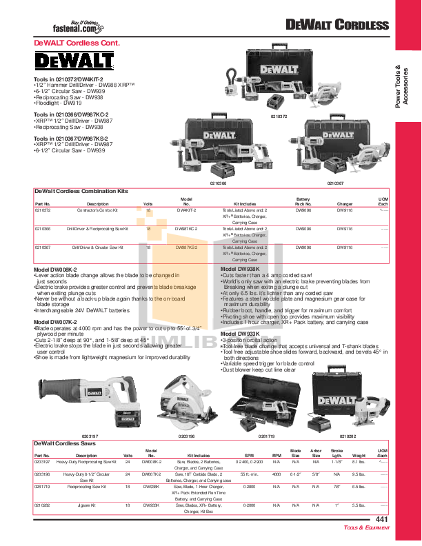 Download free pdf for Dewalt DW939 Circular Saws Other manual