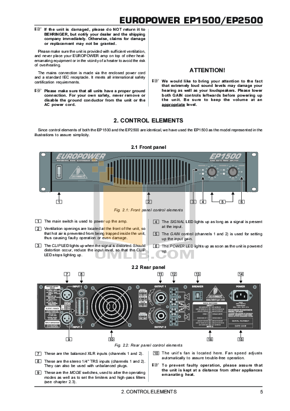 Behringer ep2500 схема