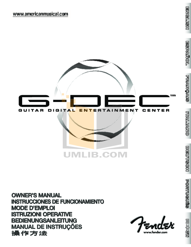 PDF manual for Fender Amp GDEC Junior