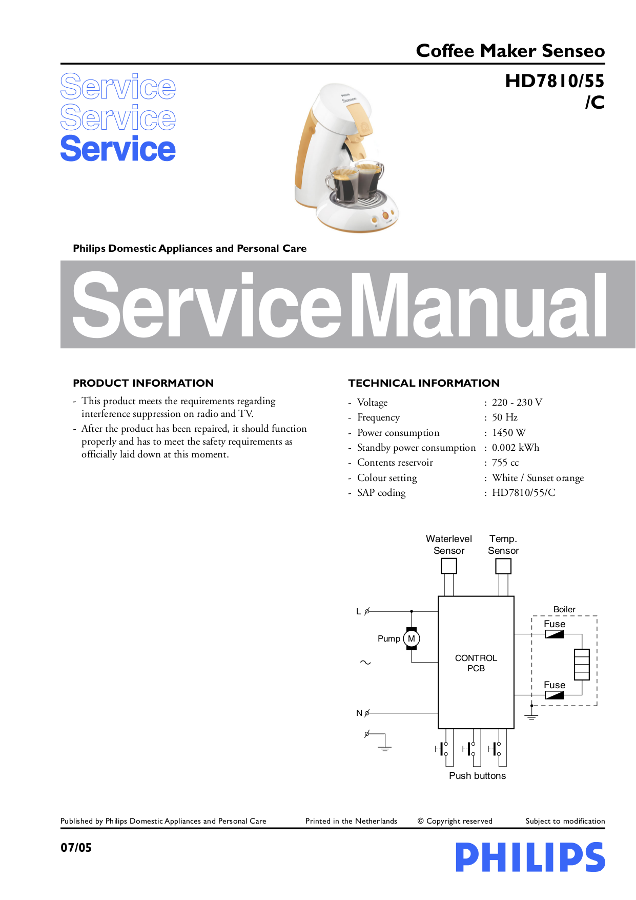 PDF manual for Philips Coffee Maker Senseo HD7810
