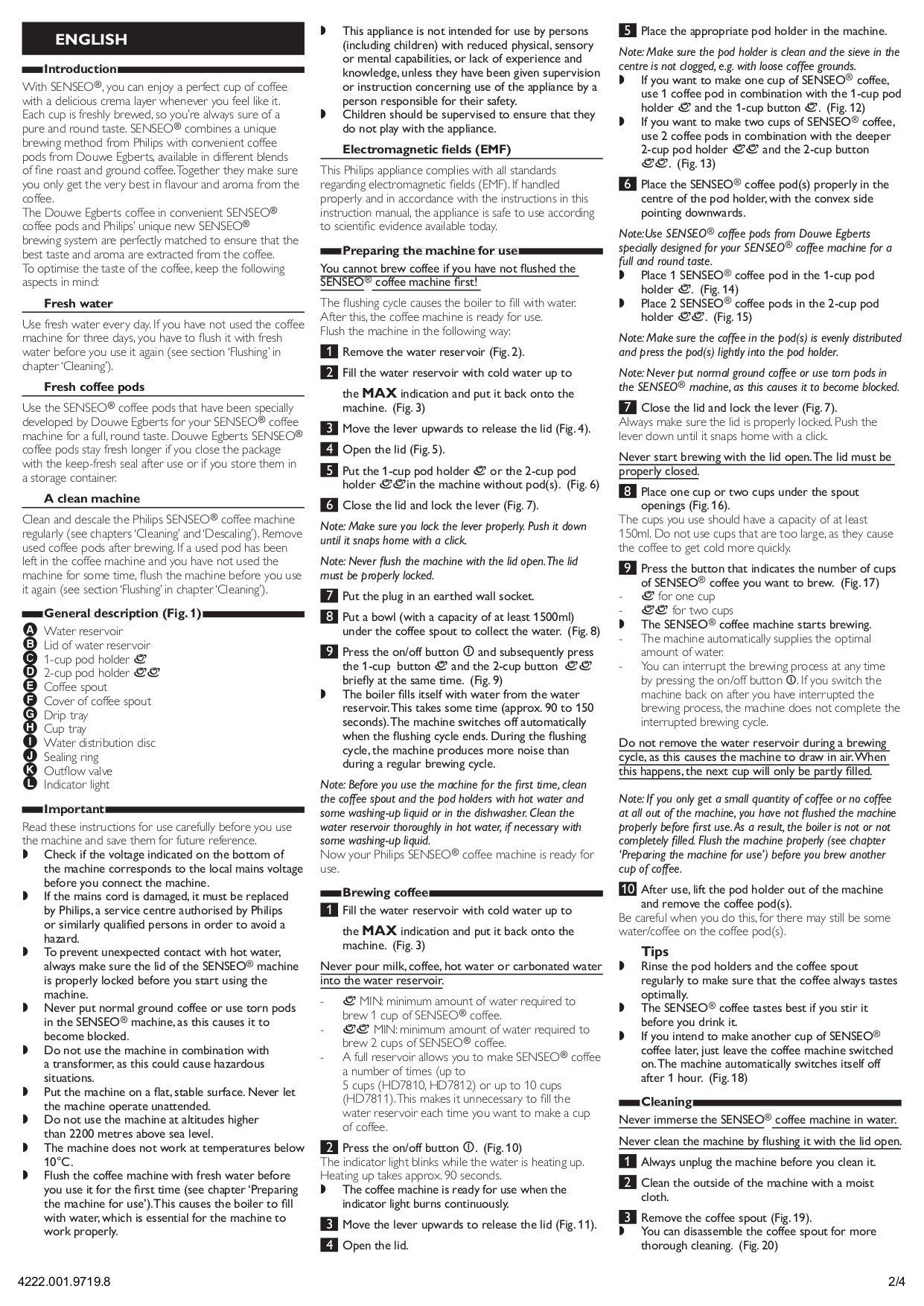 PDF manual for Philips Coffee Maker Senseo HD7810