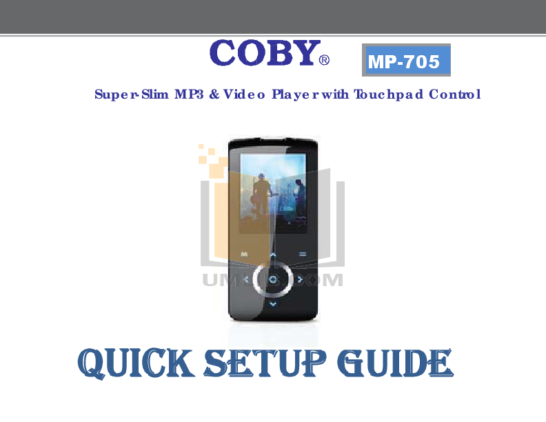 Download free pdf for Coby MP727 8GB MP3 Player manual