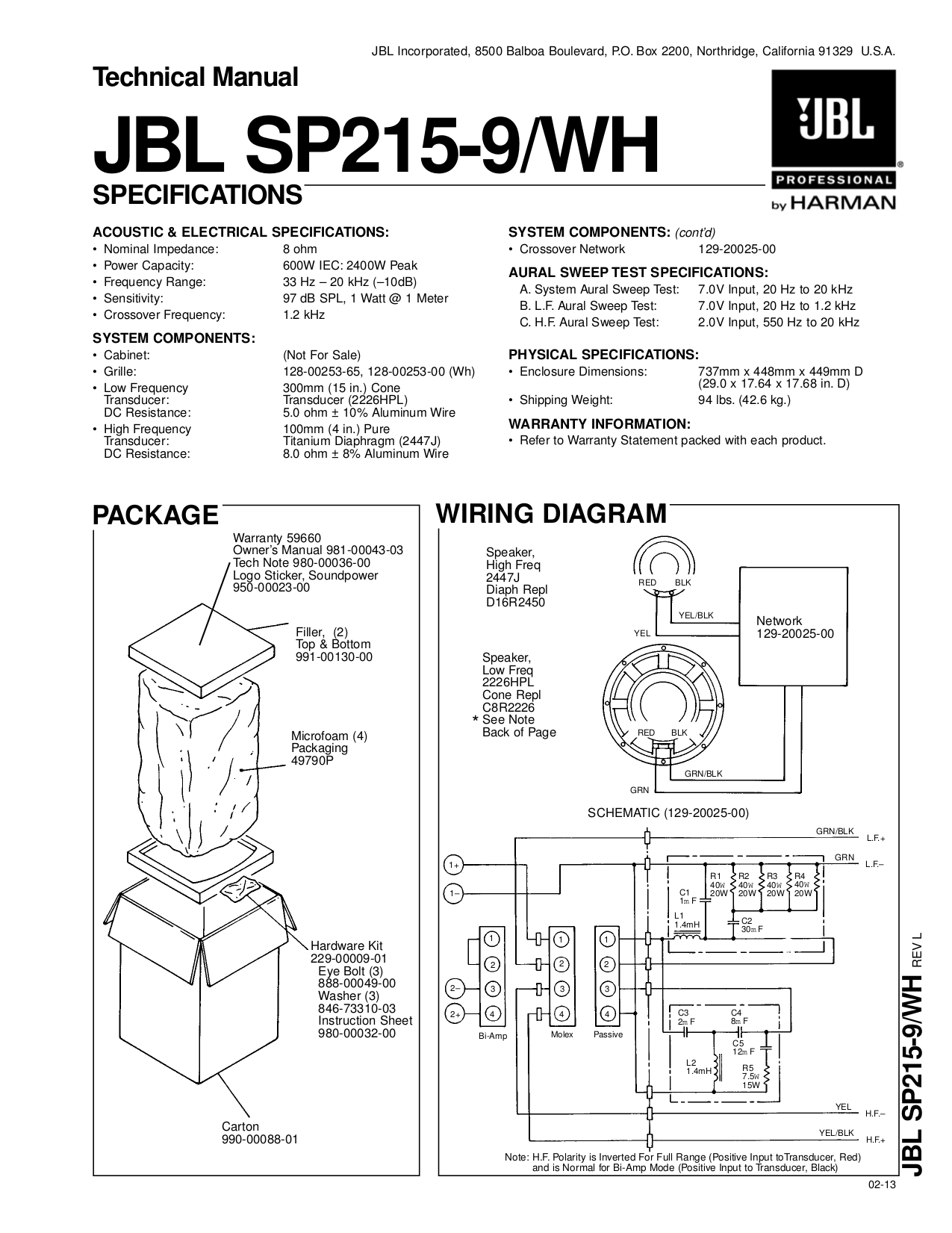 PDF manual for JBL Speaker L1